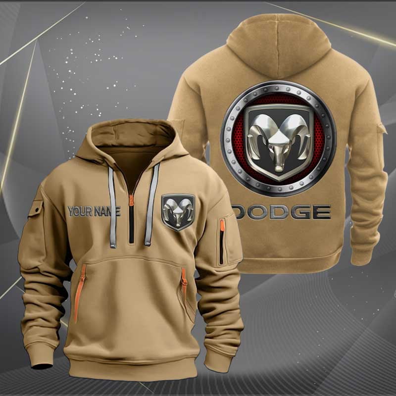 Sportswearmerch Dodge Car Personalized Half Zip Hoodie For Fan