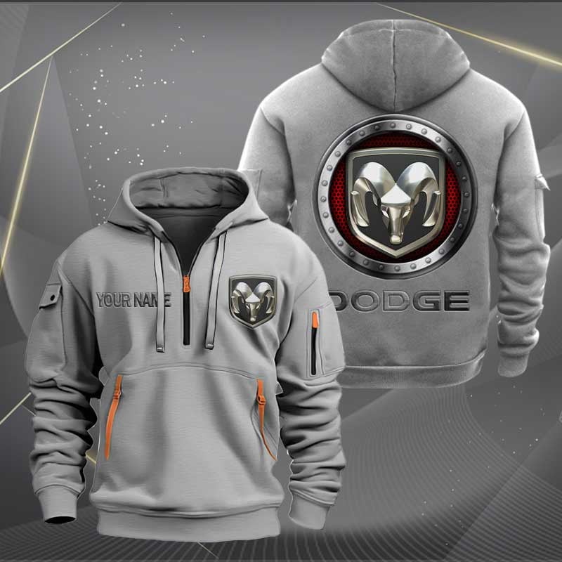 Sportswearmerch Dodge Car Personalized Half Zip Hoodie For Fan