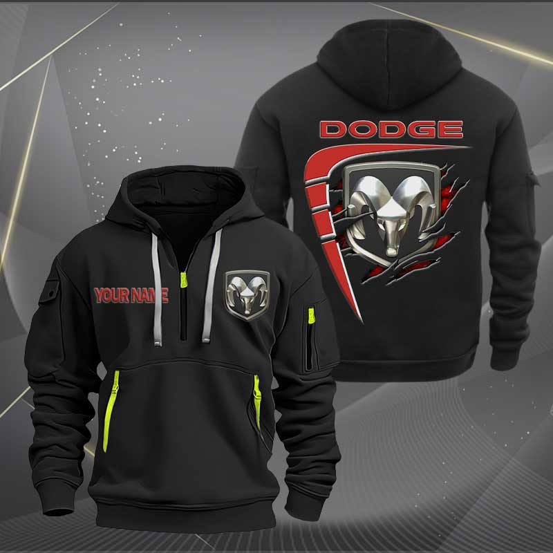 Sportswearmerch Dodge Car Personalized Half Zip Hoodie For Fan