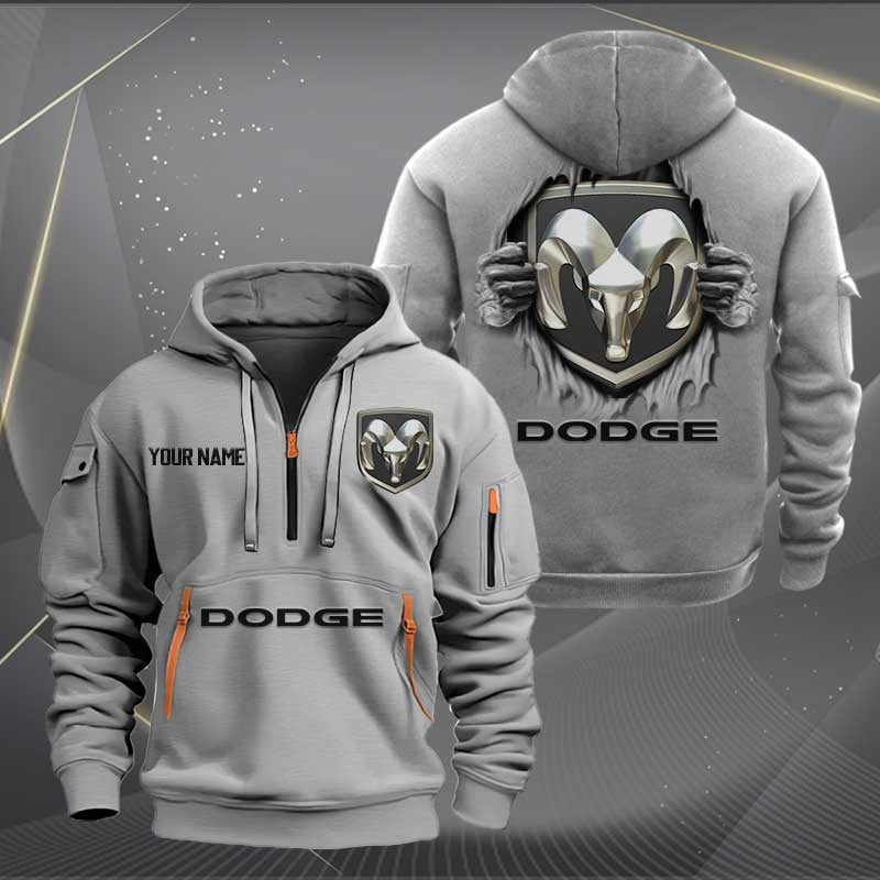 Sportswearmerch Dodge Car Personalized Half Zip Hoodie For Fan