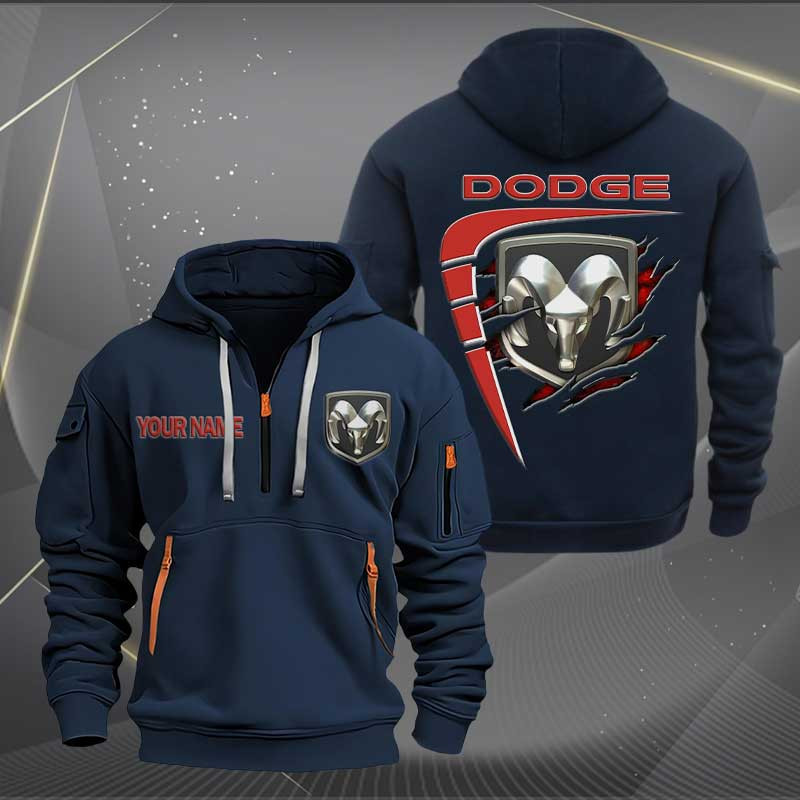 Sportswearmerch Dodge Car Personalized Half Zip Hoodie For Fan