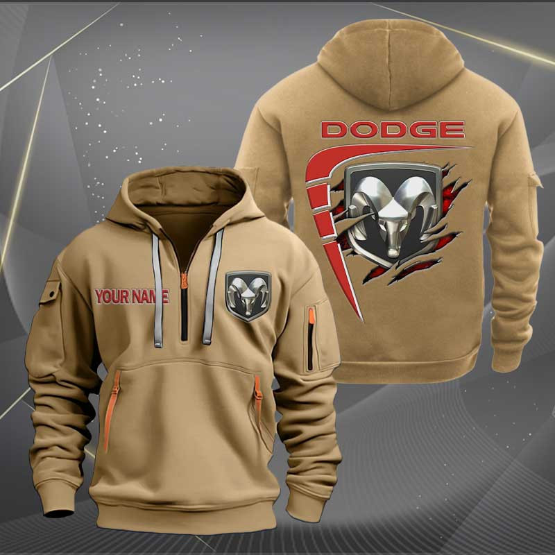 Sportswearmerch Dodge Car Personalized Half Zip Hoodie For Fan