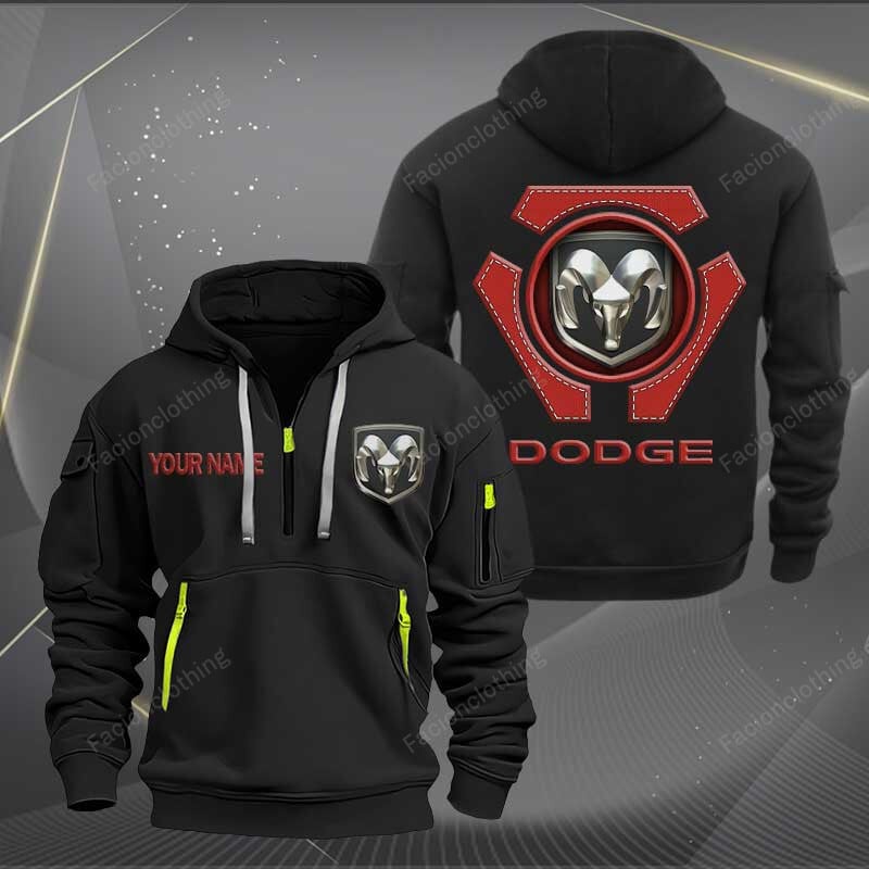 Sportswearmerch Dodge Car Personalized Half Zip Hoodie For Fan