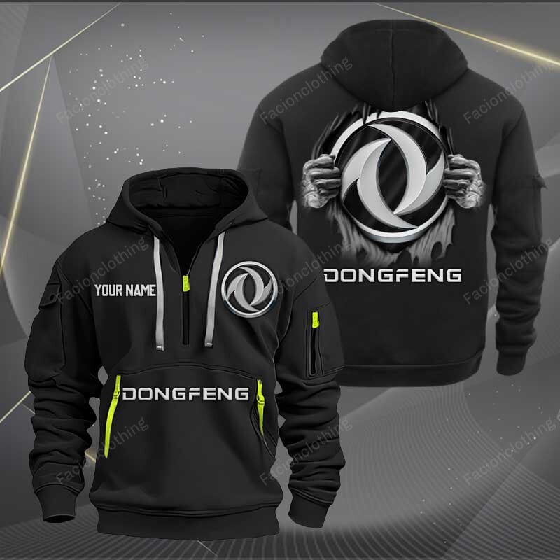 Sportswearmerch Dongfeng Car Personalized Half Zip Hoodie For Fan