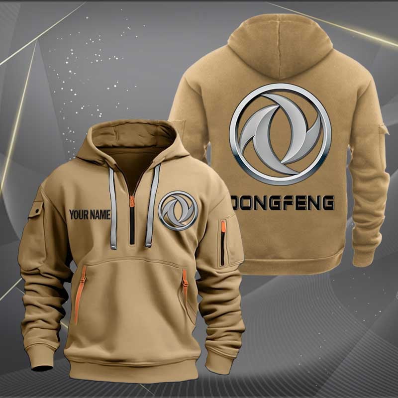 Sportswearmerch Dongfeng Car Personalized Half Zip Hoodie For Fan