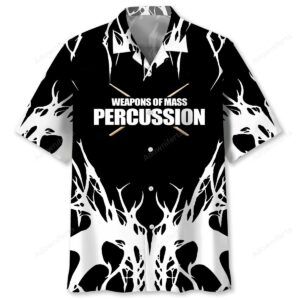 Sportswearmerch Drum Weapons Black &White Hawaiian Shirt For Fan