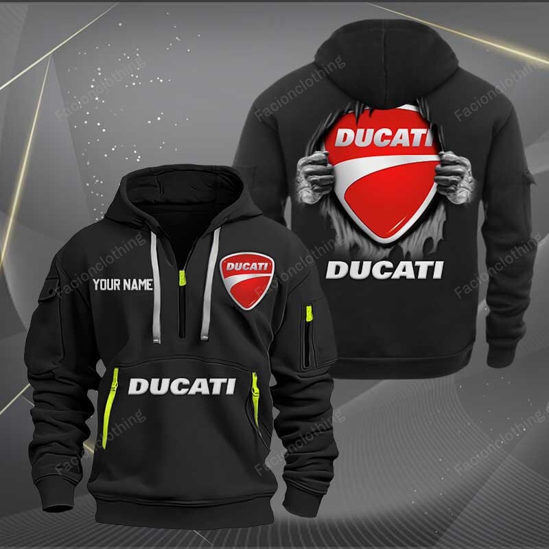 Sportswearmerch Ducati Motorcycles Personalized Half Zip Hoodie For Fan