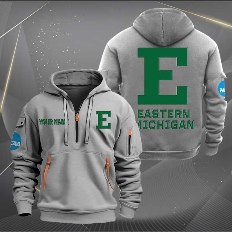 Sportswearmerch Eastern Michigan Eagles NCAA Half Zip Hoodie For Fan