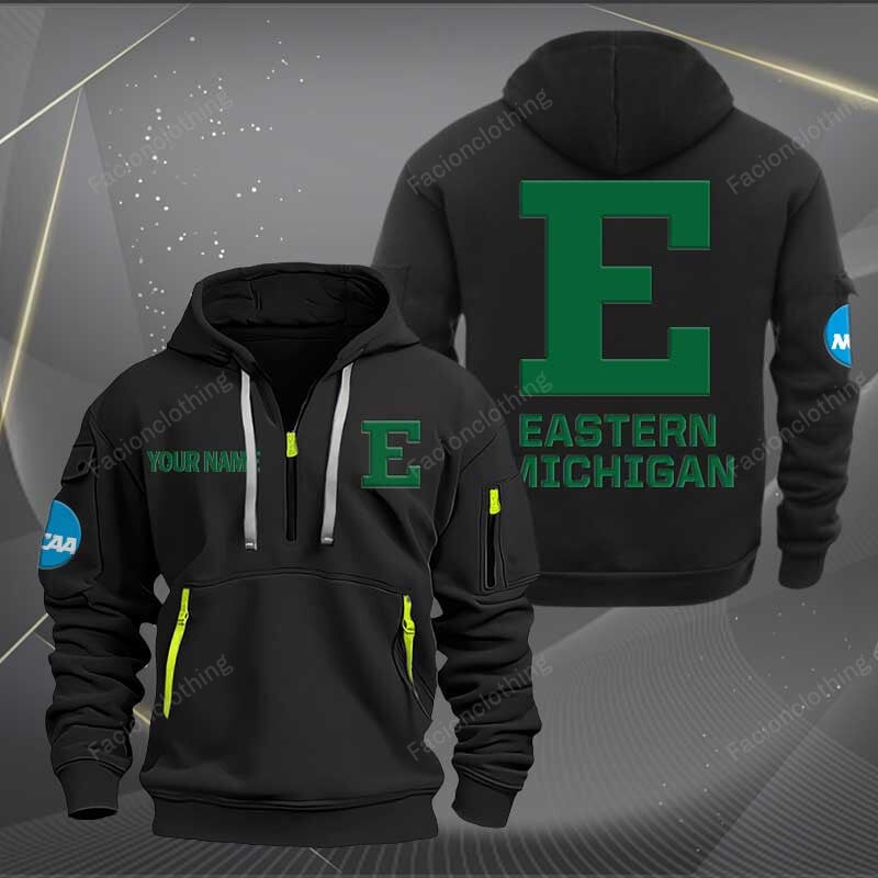 Sportswearmerch Eastern Michigan Eagles NCAA Half Zip Hoodie For Fan