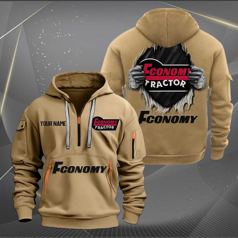Sportswearmerch Economy Tractor Half Zip Hoodie For Fan