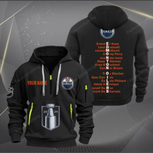 Sportswearmerch Edmonton Oilers NHL Personalized Half Zip Hoodie For Fan