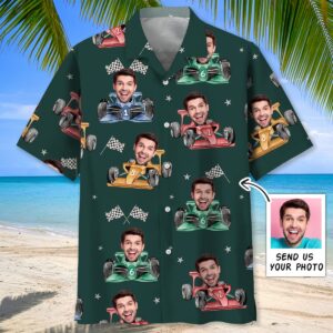 Sportswearmerch F1 Racing Custom Face Hawaiian Shirt For Fan