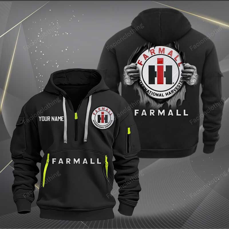 Sportswearmerch Farmall Car Personalized Half Zip Hoodie For Fan