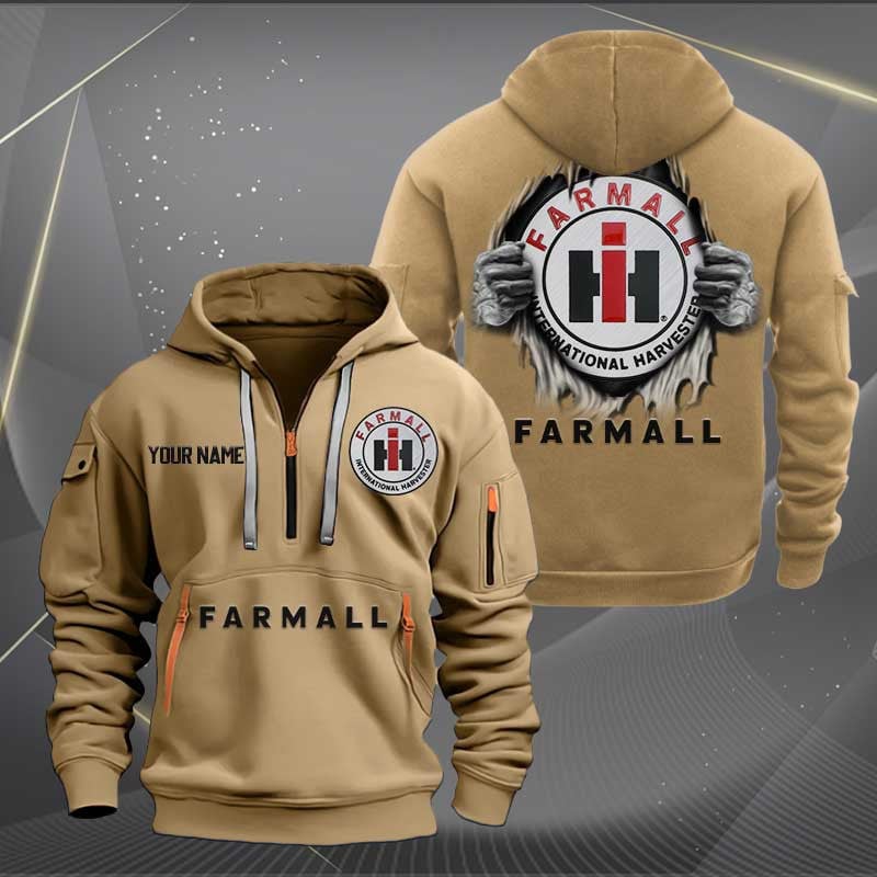 Sportswearmerch Farmall Car Personalized Half Zip Hoodie For Fan