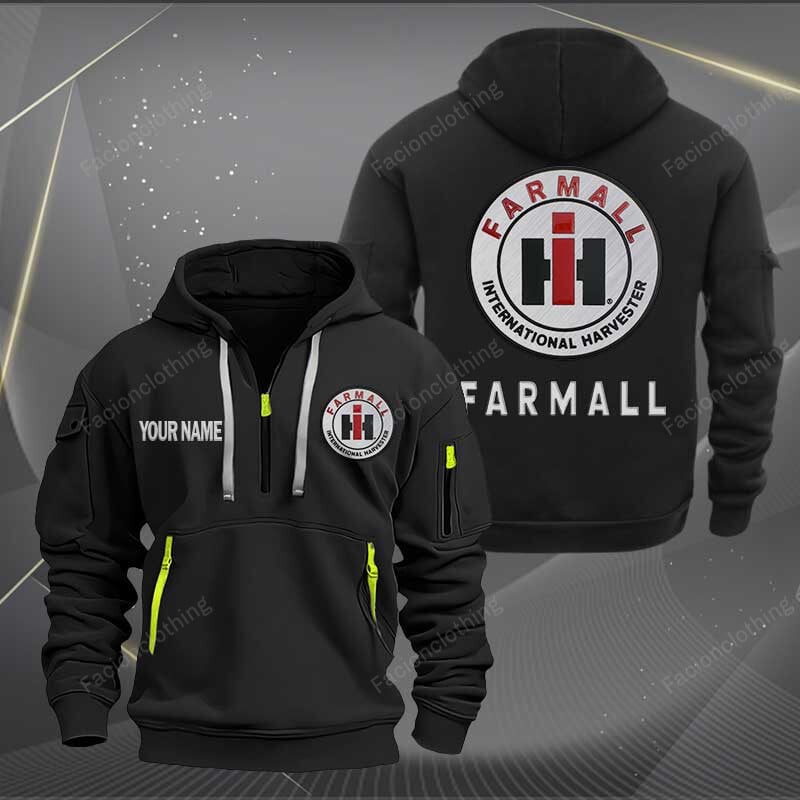 Sportswearmerch Farmall Car Personalized Half Zip Hoodie For Fan