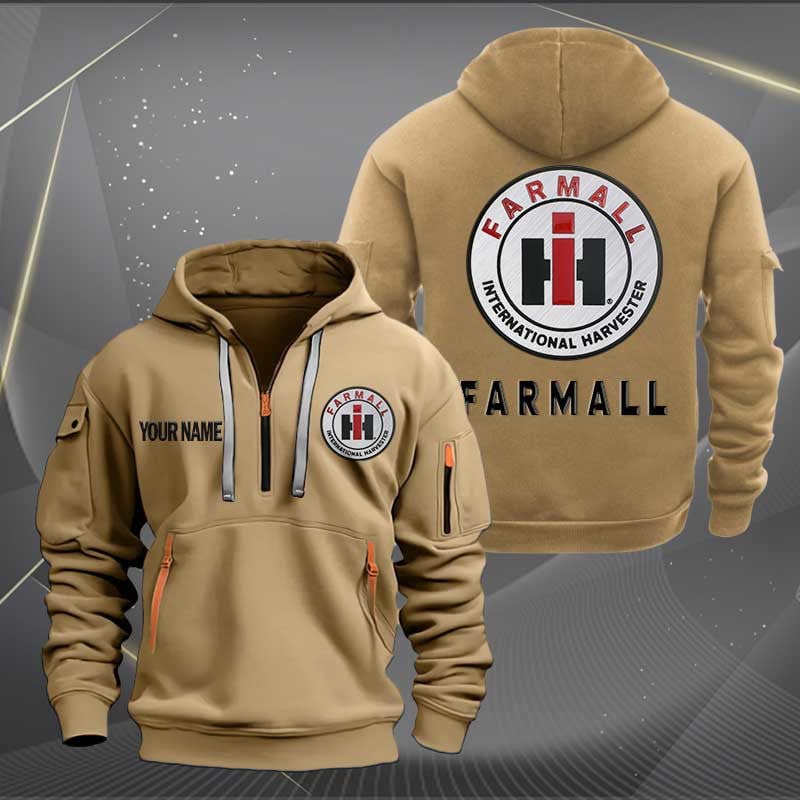 Sportswearmerch Farmall Car Personalized Half Zip Hoodie For Fan