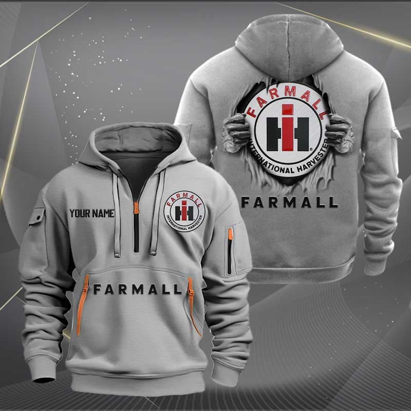 Sportswearmerch Farmall Car Personalized Half Zip Hoodie For Fan