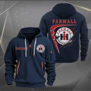 Sportswearmerch Farmall Tractor Personalized Half Zip Hoodie For Fan