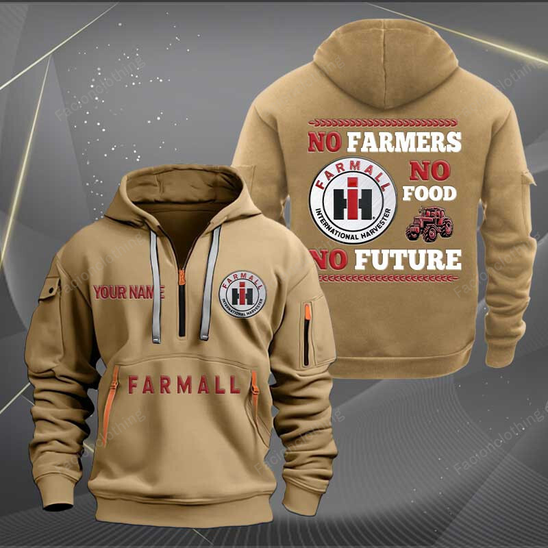 Sportswearmerch Farmall Tractor Personalized Half Zip Hoodie For Fan