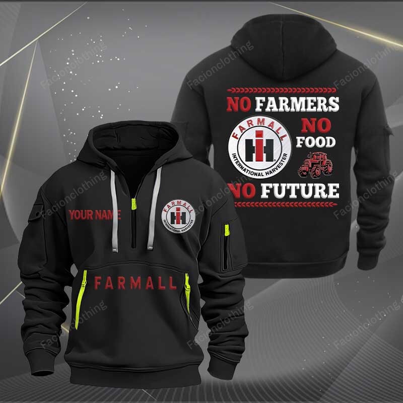 Sportswearmerch Farmall Tractor Personalized Half Zip Hoodie For Fan