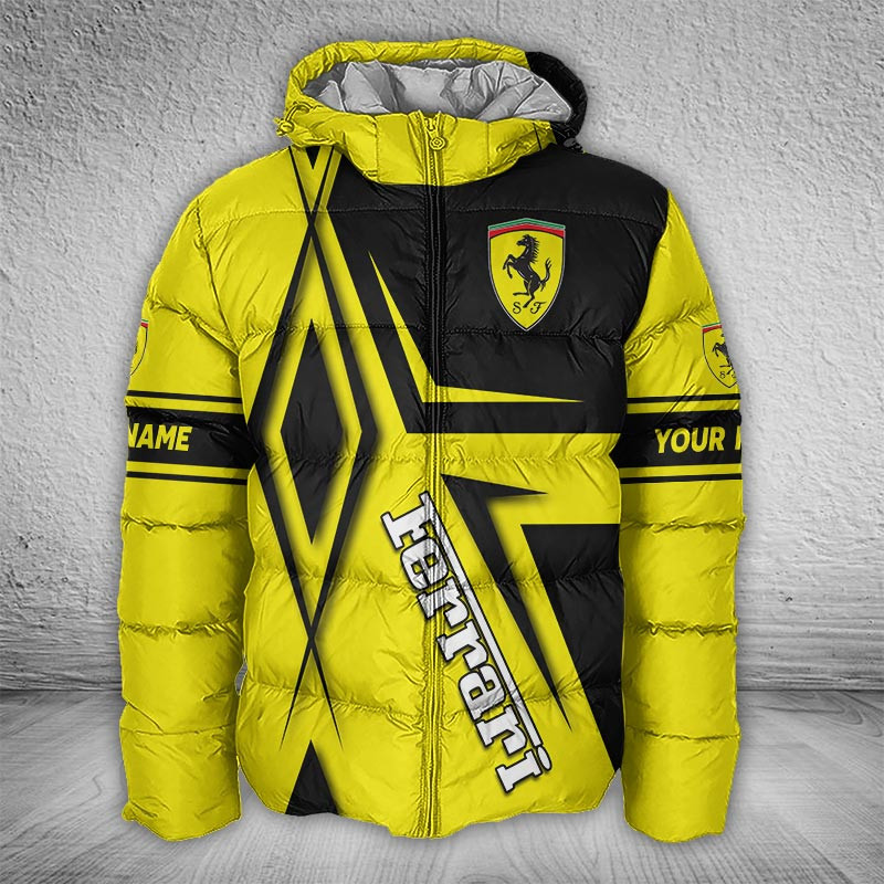 Sportswearmerch Ferrari Car Puffer Jacket For Fan