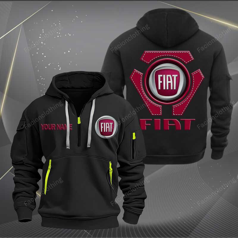 Sportswearmerch Fiat Car Personalized Half Zip Hoodie For Fan