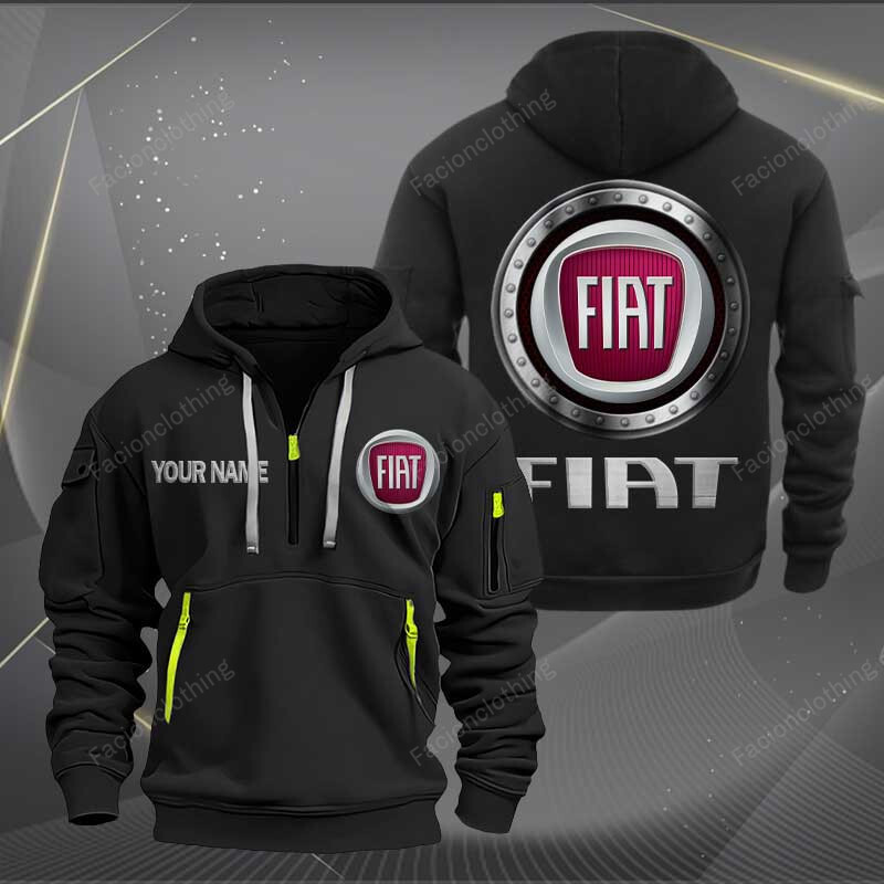 Sportswearmerch Fiat Car Personalized Half Zip Hoodie For Fan