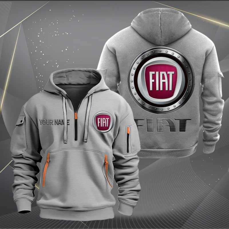 Sportswearmerch Fiat Car Personalized Half Zip Hoodie For Fan