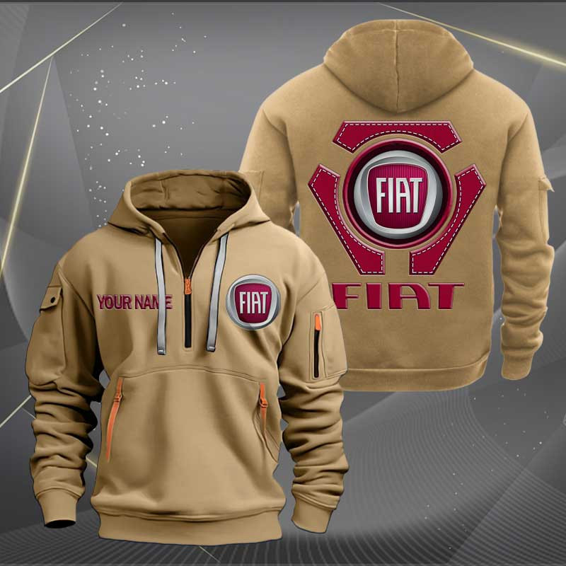 Sportswearmerch Fiat Car Personalized Half Zip Hoodie For Fan