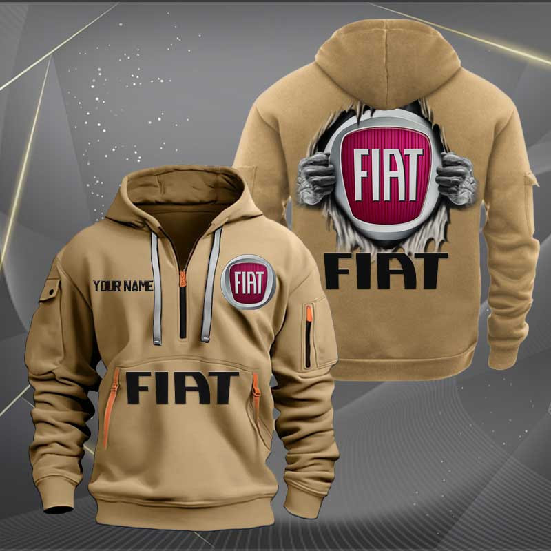 Sportswearmerch Fiat Car Personalized Half Zip Hoodie For Fan