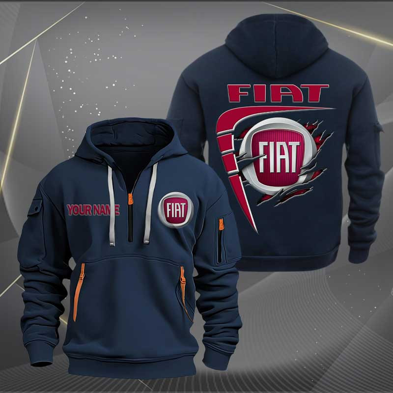 Sportswearmerch Fiat Car Personalized Half Zip Hoodie For Fan