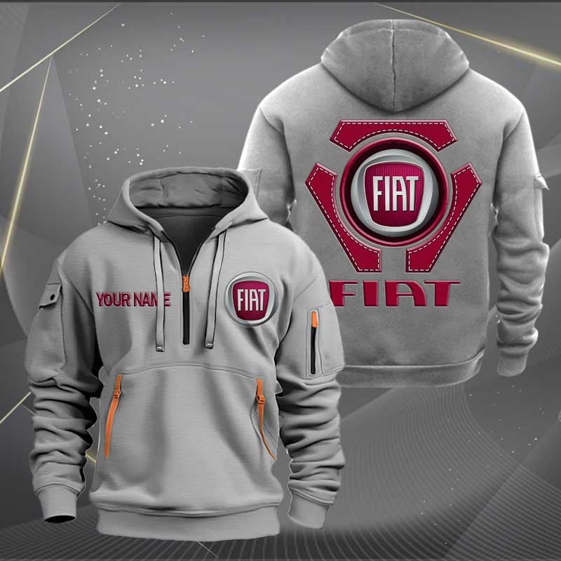 Sportswearmerch Fiat Car Personalized Half Zip Hoodie For Fan