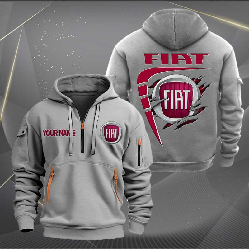 Sportswearmerch Fiat Car Personalized Half Zip Hoodie For Fan