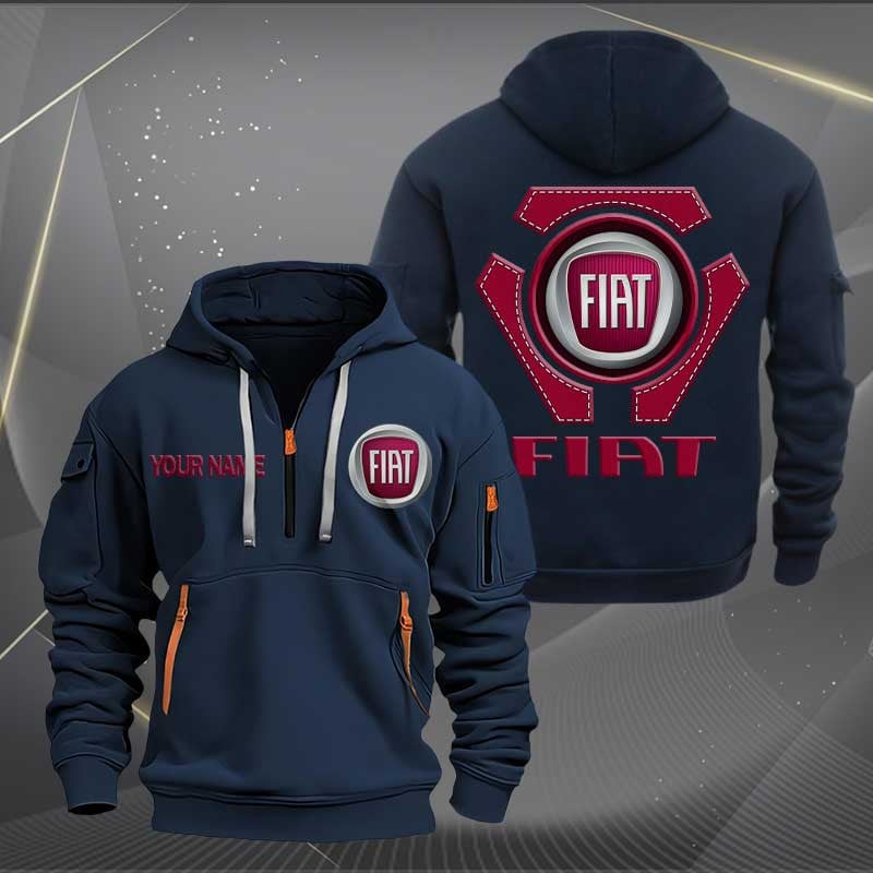 Sportswearmerch Fiat Car Personalized Half Zip Hoodie For Fan