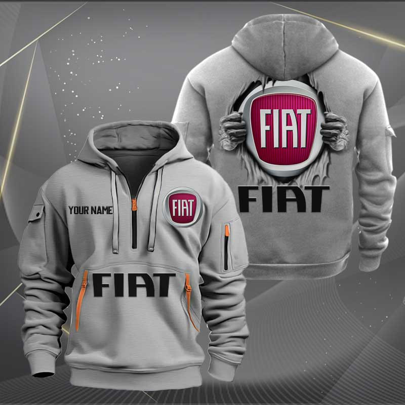 Sportswearmerch Fiat Car Personalized Half Zip Hoodie For Fan