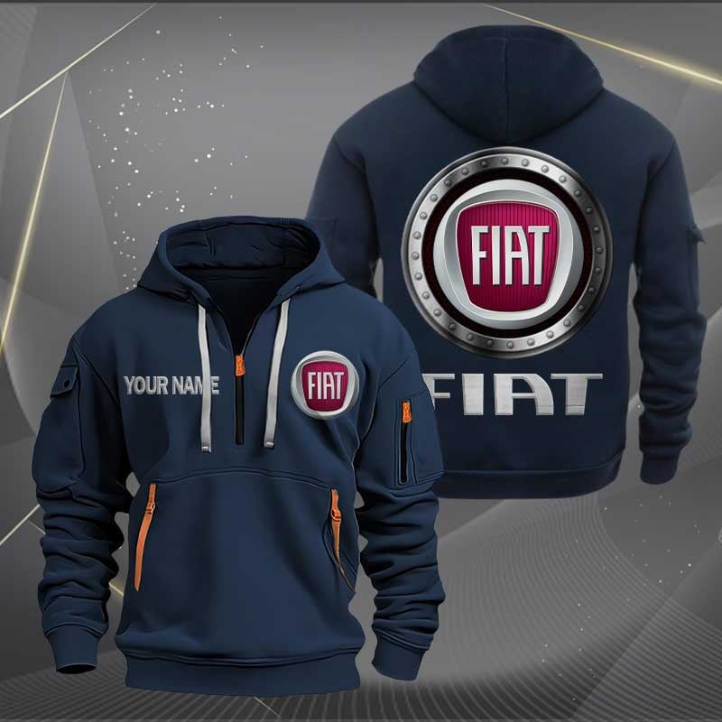 Sportswearmerch Fiat Car Personalized Half Zip Hoodie For Fan