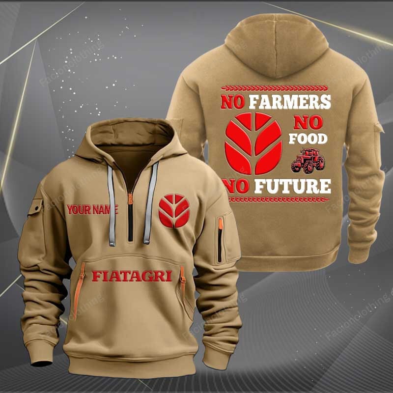 Sportswearmerch Fiat Caragri Tractor Personalized Half Zip Hoodie For Fan