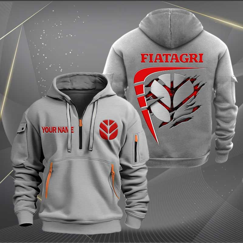 Sportswearmerch Fiat Caragri Tractor Personalized Half Zip Hoodie For Fan