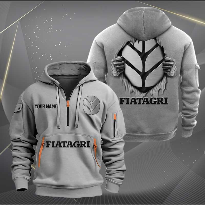 Sportswearmerch Fiatagri Car Personalized Half Zip Hoodie For Fan