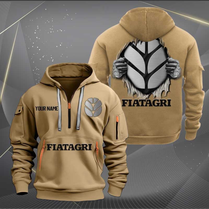 Sportswearmerch Fiatagri Car Personalized Half Zip Hoodie For Fan