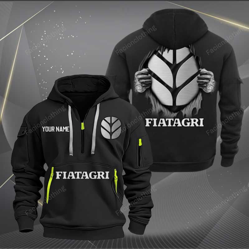Sportswearmerch Fiatagri Car Personalized Half Zip Hoodie For Fan