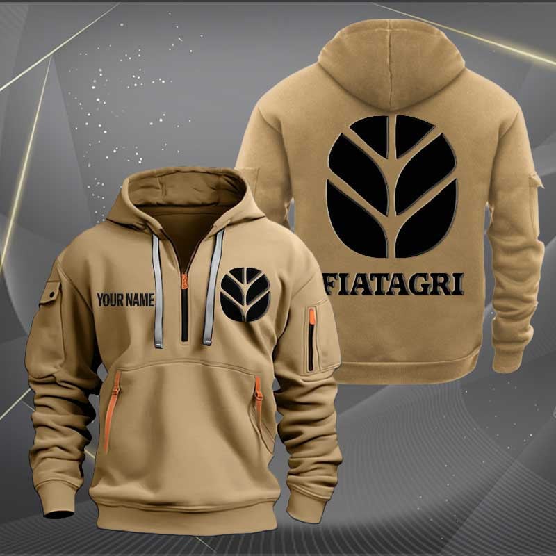 Sportswearmerch Fiatagri Tractor Half Zip Hoodie For Fan