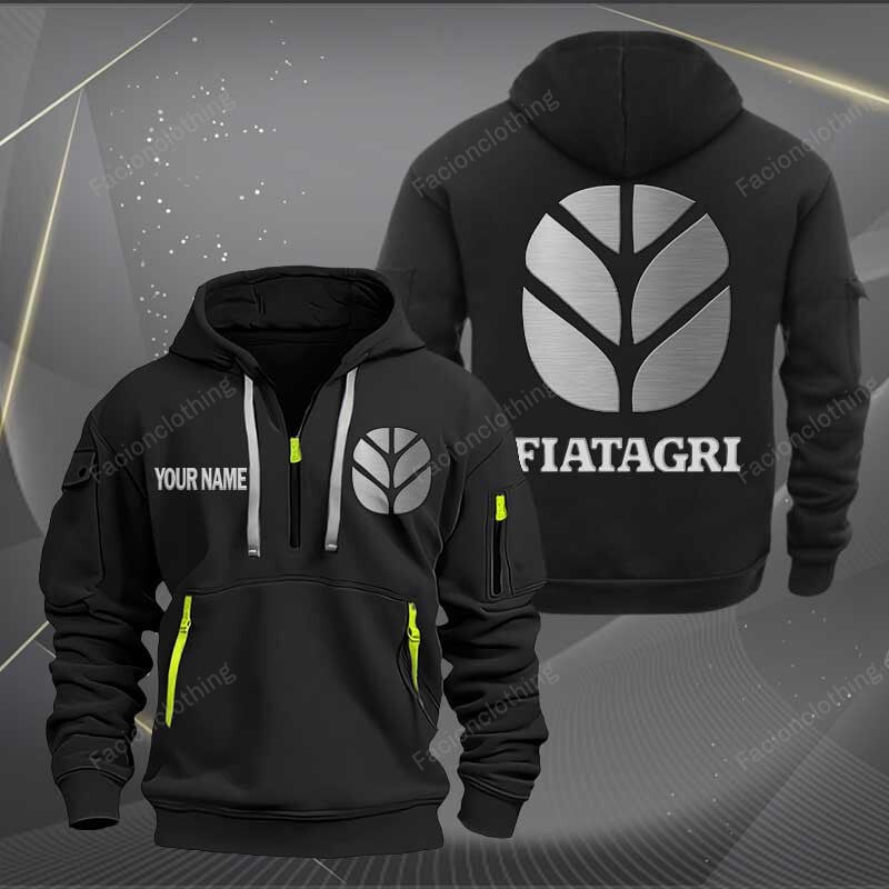 Sportswearmerch Fiatagri Tractor Half Zip Hoodie For Fan