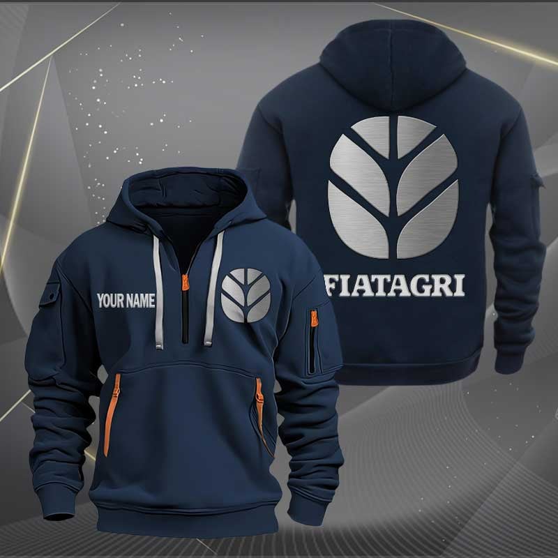 Sportswearmerch Fiatagri Tractor Half Zip Hoodie For Fan