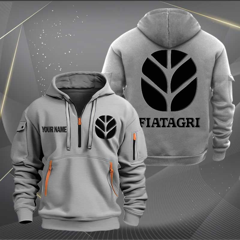 Sportswearmerch Fiatagri Tractor Half Zip Hoodie For Fan