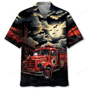 Sportswearmerch Fire Truck Horror Hawaiian Shirt For Fan