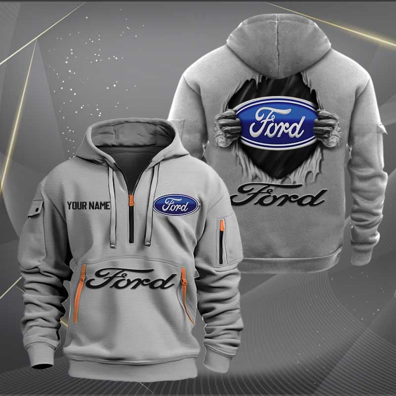 Sportswearmerch Ford Car Personalized Half Zip Hoodie For Fan