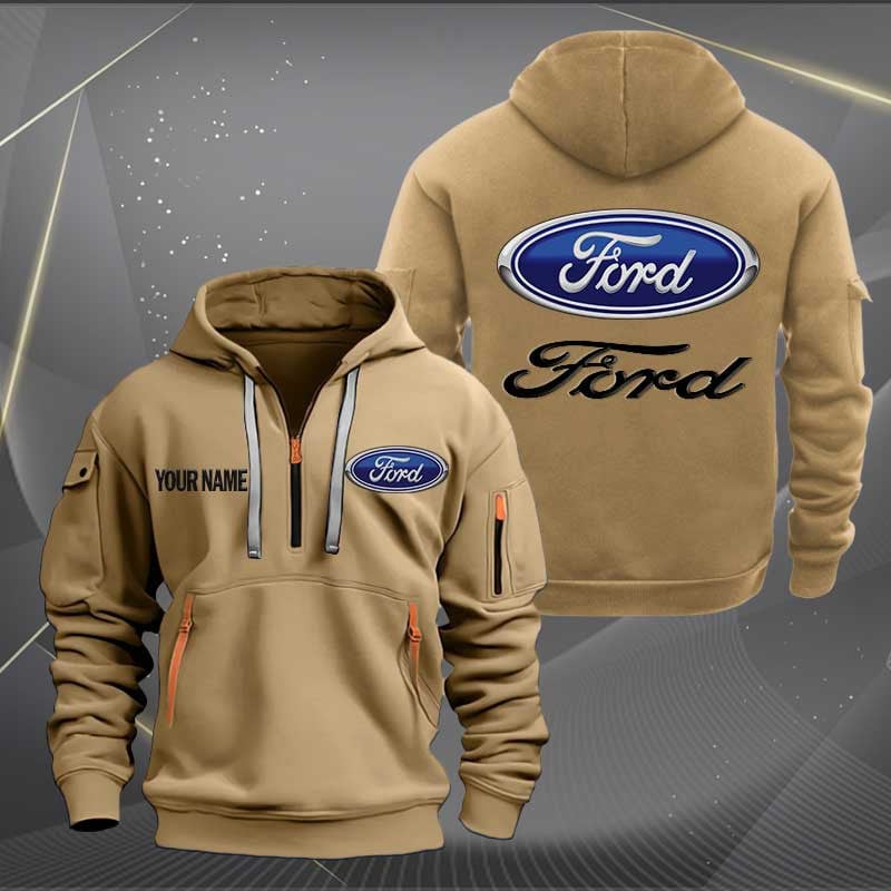 Sportswearmerch Ford Car Personalized Half Zip Hoodie For Fan