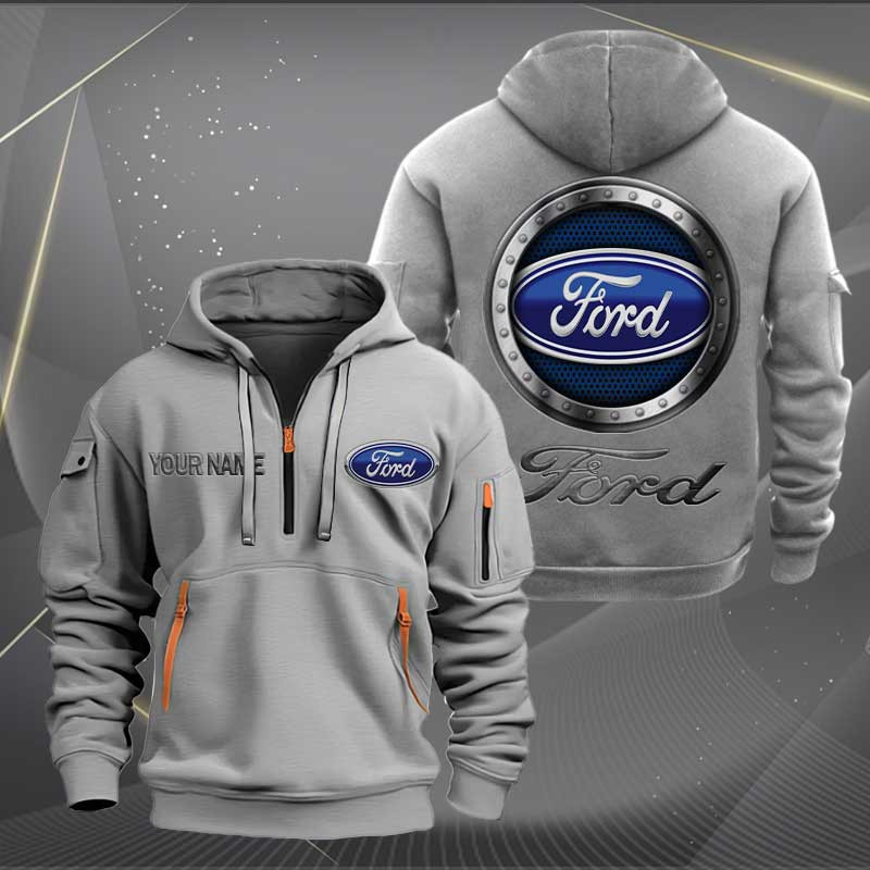 Sportswearmerch Ford Car Personalized Half Zip Hoodie For Fan