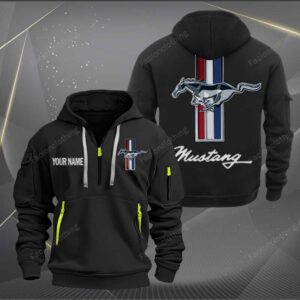 Sportswearmerch Ford-Mustang Car Personalized Half Zip Hoodie For Fan